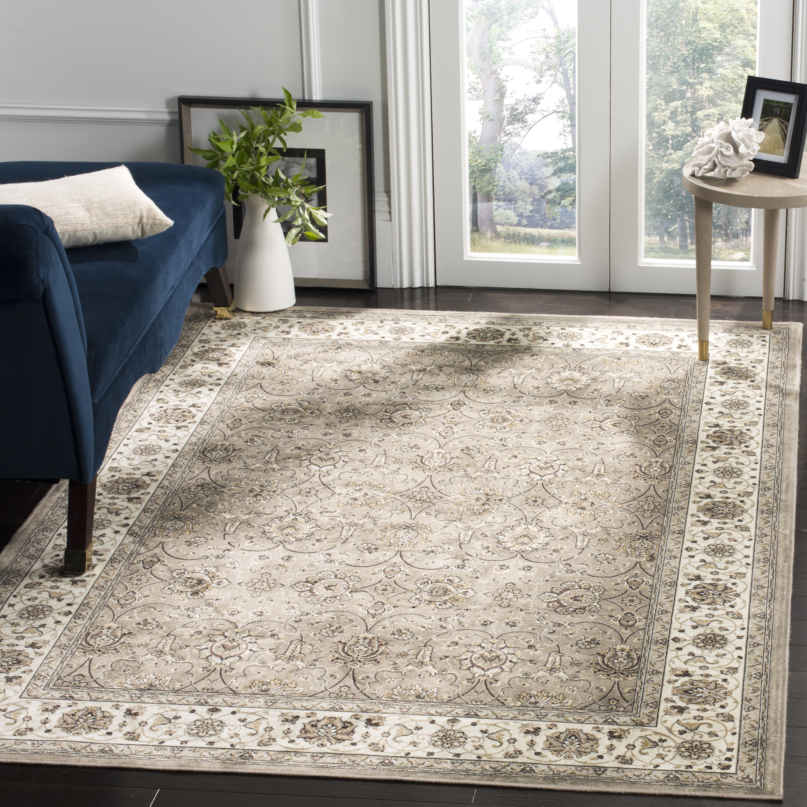 Arlo Home Woven Area Rug, ATL672T, Silver/Ivory,  5' 3" X 7' 7" - Image 1