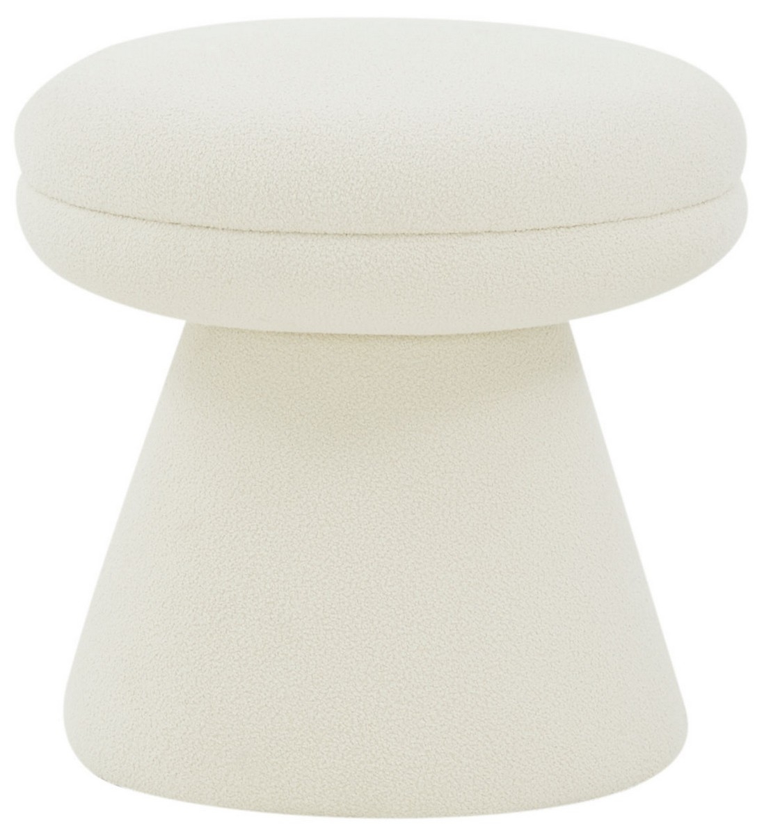 Gisella Boucle Ottoman - Ivory - Image 0