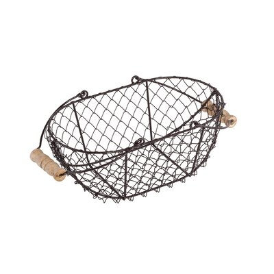 Oval Wire Basket with Wooden Handles - Image 0