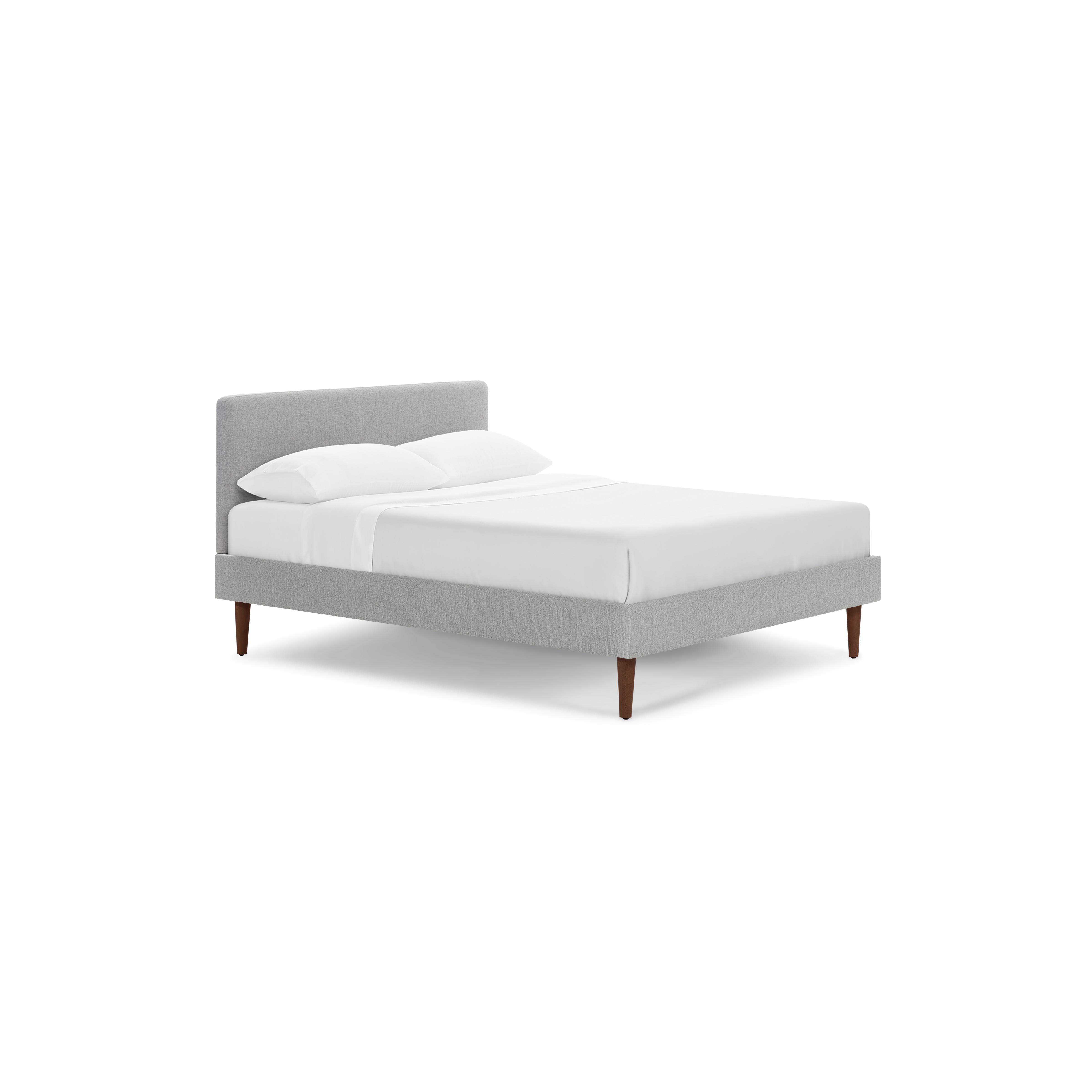Chorus Upholstered Bed - King / Stone Grey/Walnut / Tapered - Image 0