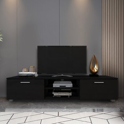63" Tv Stand With 2 Side Cabinets & Open Shelves - Image 0