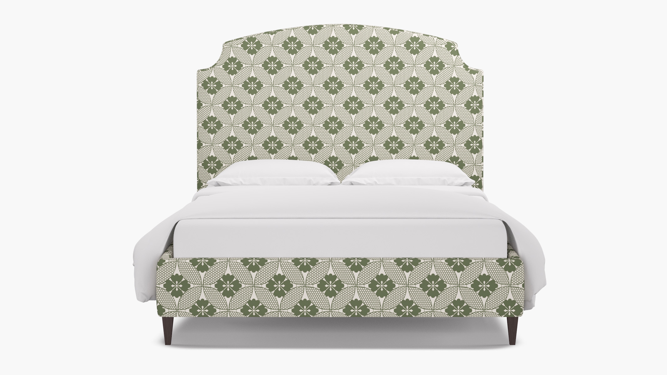 Cove Bed, Sage Solaire, Espresso Square Tapered Leg, Queen - Image 0