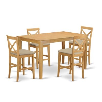 Adelline Rubberwood Solid Wood Dining Set - Image 0