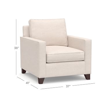 Cameron Square Arm Upholstered Deep Seat Armchair, Polyester Wrapped Cushions, Park Weave Ash - Image 3