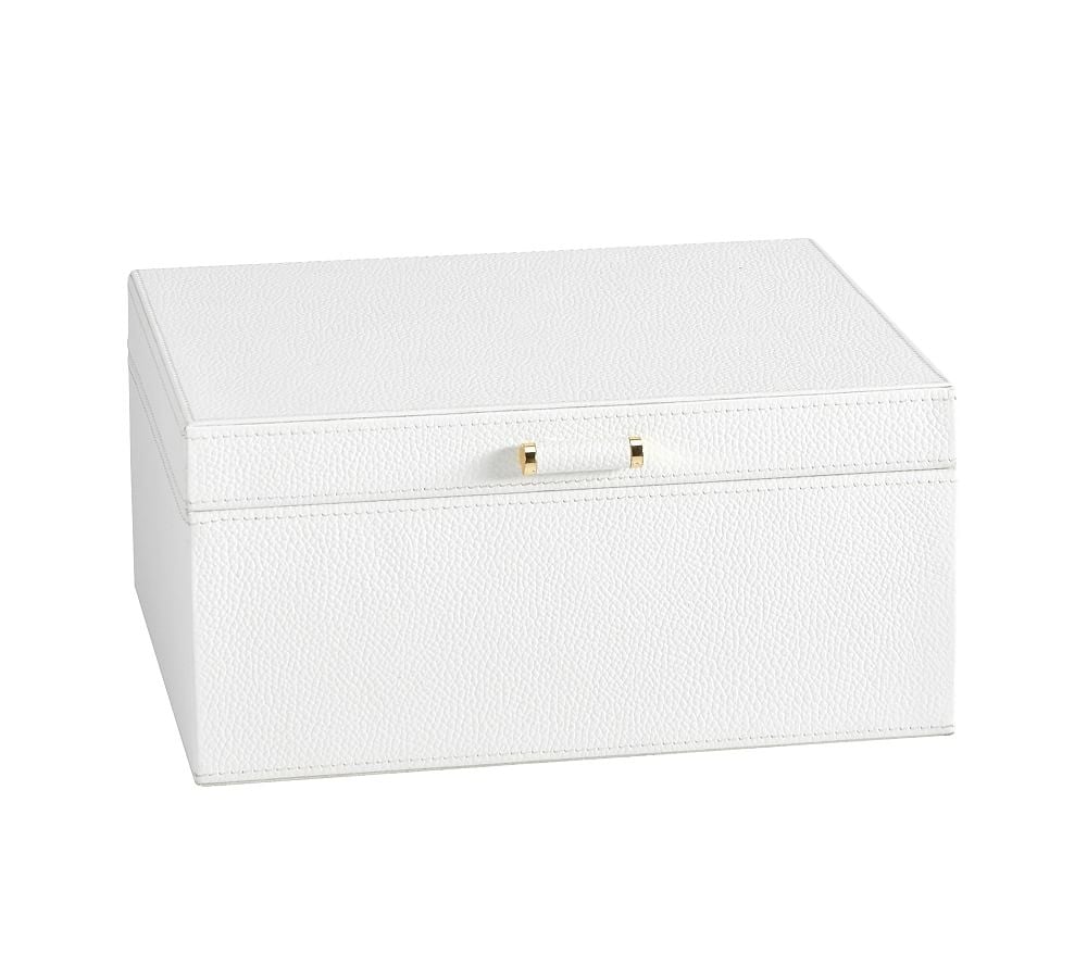 Quinn Jewelry Box, Medium 10" x 8.75", White, Shadow Printed - Image 0