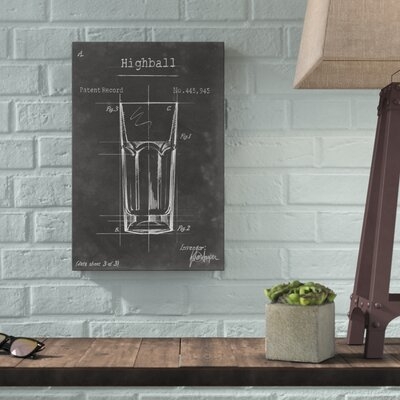 Barware Blueprint II by Ethan Harper Picture Frame Painting Print on Canvas - Image 0