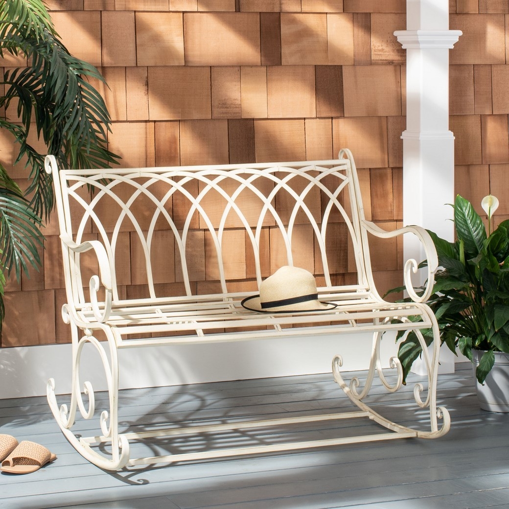 Ressi Rock Bench - Pearl White - Safavieh - Image 1