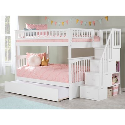 Abel Staircase Full Over Full Bunk Bed with Trundle - Image 0