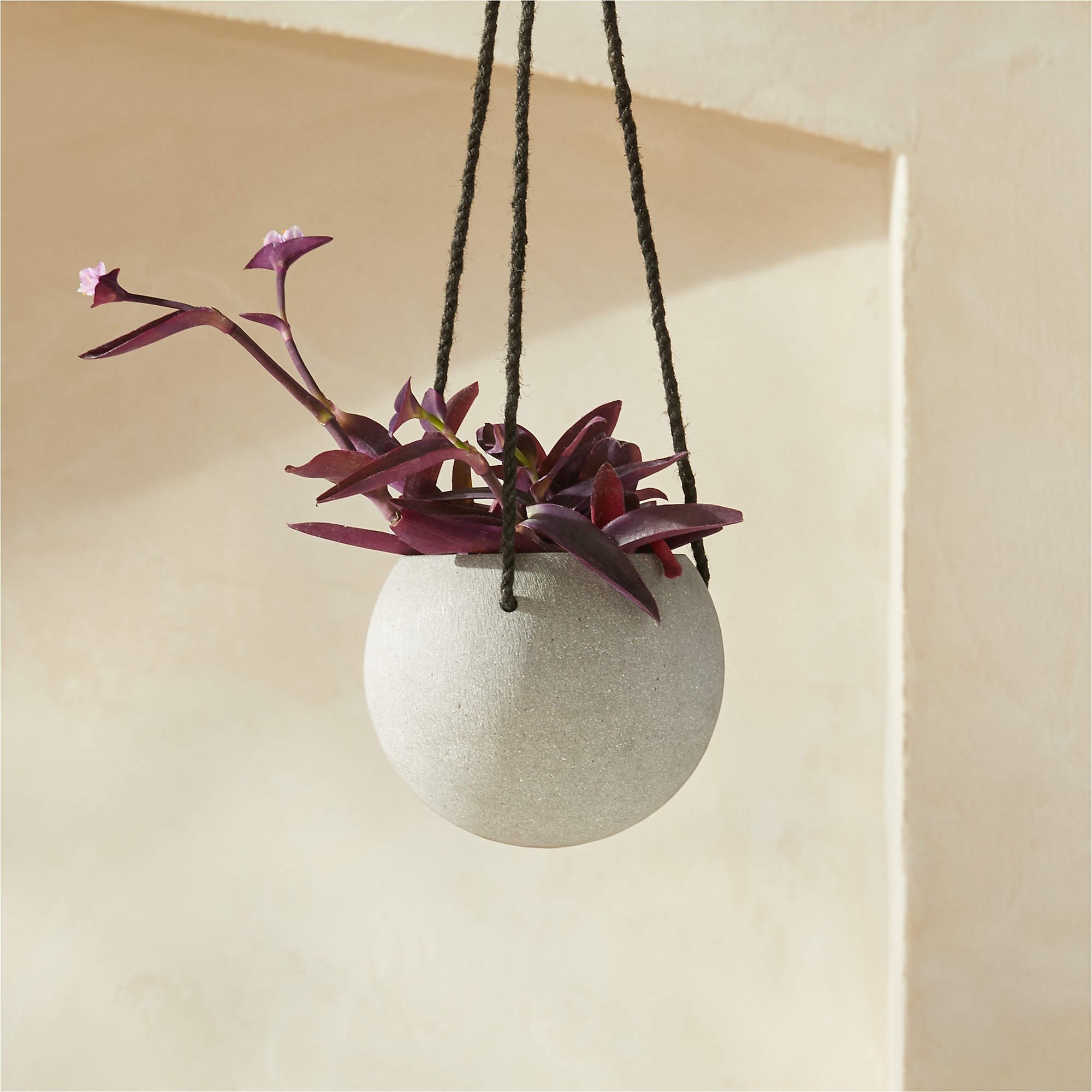 Orb Hanging Planter, White, Small - Image 1
