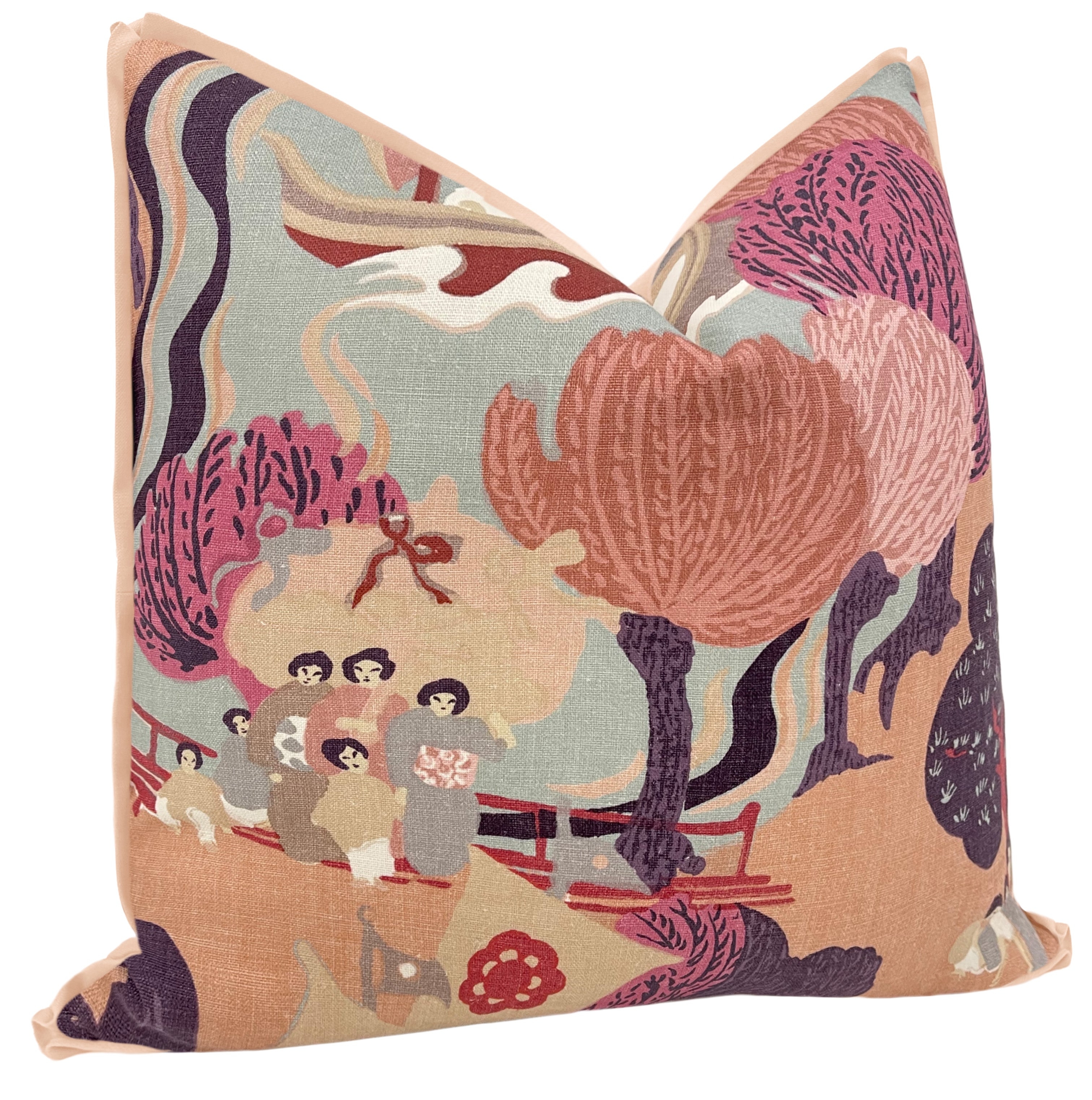 PEARL RIVER // BLUSH | SCHUMACHER - 14" X 36" / BUTTERFLY FLANGE / Mineral - Image 2