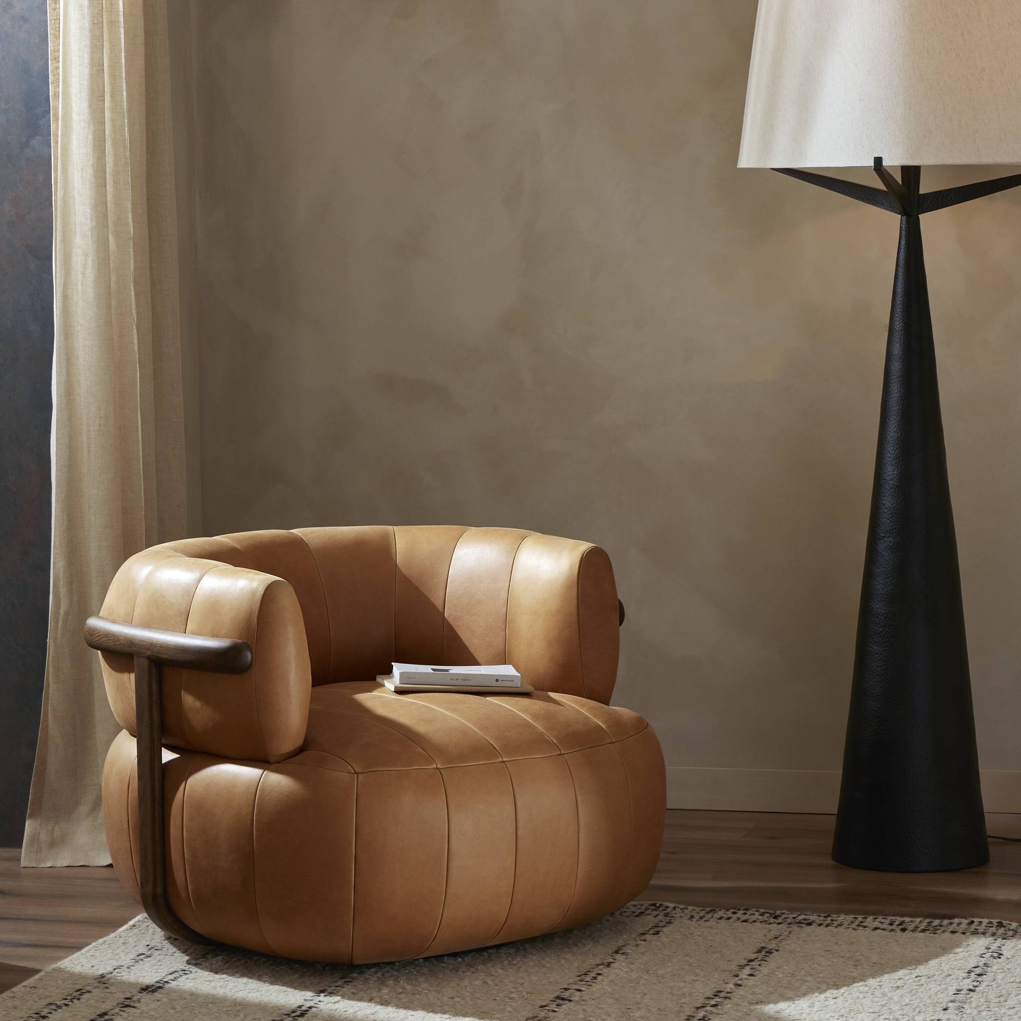 Doss Swivel Chair - Terra Brown Oak - Image 12
