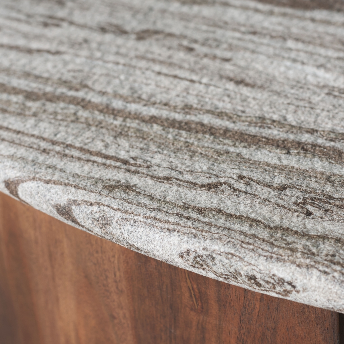 Dannica Marble Top Coffee Table - Walnut/Grey - Image 2