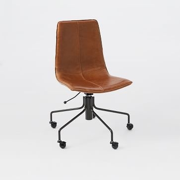 Slope Office Chair, Vegan Leather, Saddle - Image 1