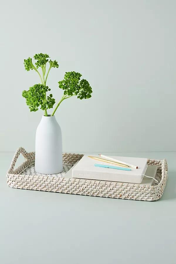 Handwoven Elonne Decorative Tray By Anthropologie in White - Image 0