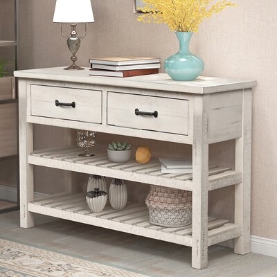 Retro Console Table For Entryway With Drawers And Shelf Living Room Furniture-CHH-WF187820 - Image 0