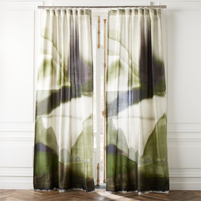 Elysium Green Dupioni Silk Window Curtain Panel 48"x84'' - Image 0