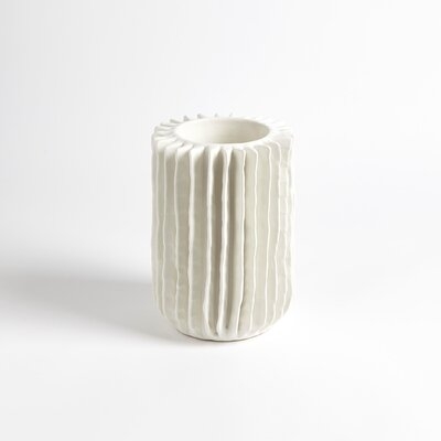 White 8.75" Ceramic Table Vase - Image 0