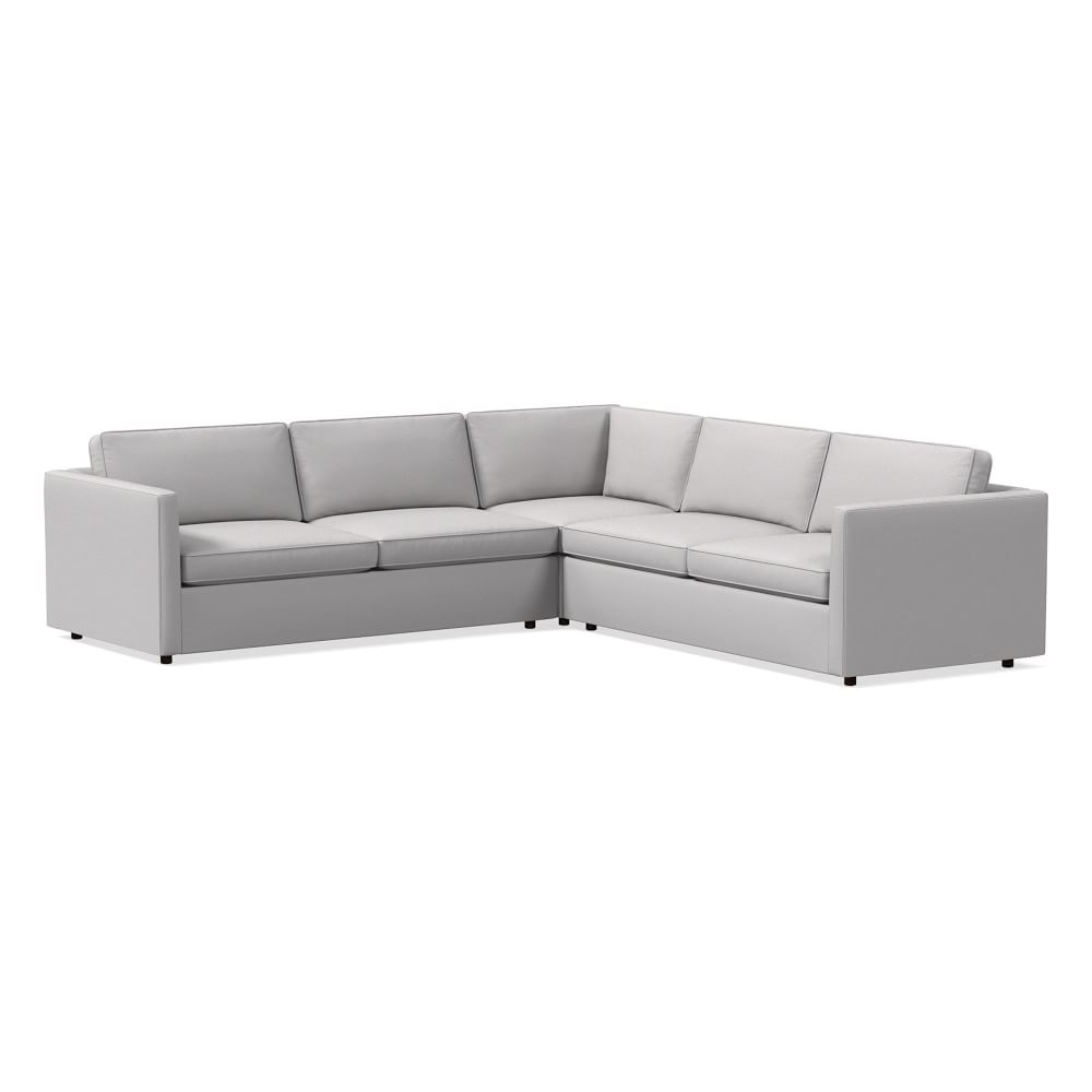 Harris 114" Multi Seat 3-Piece L-Shaped Sectional, Standard Depth, Chenille Tweed, Frost Gray - Image 0