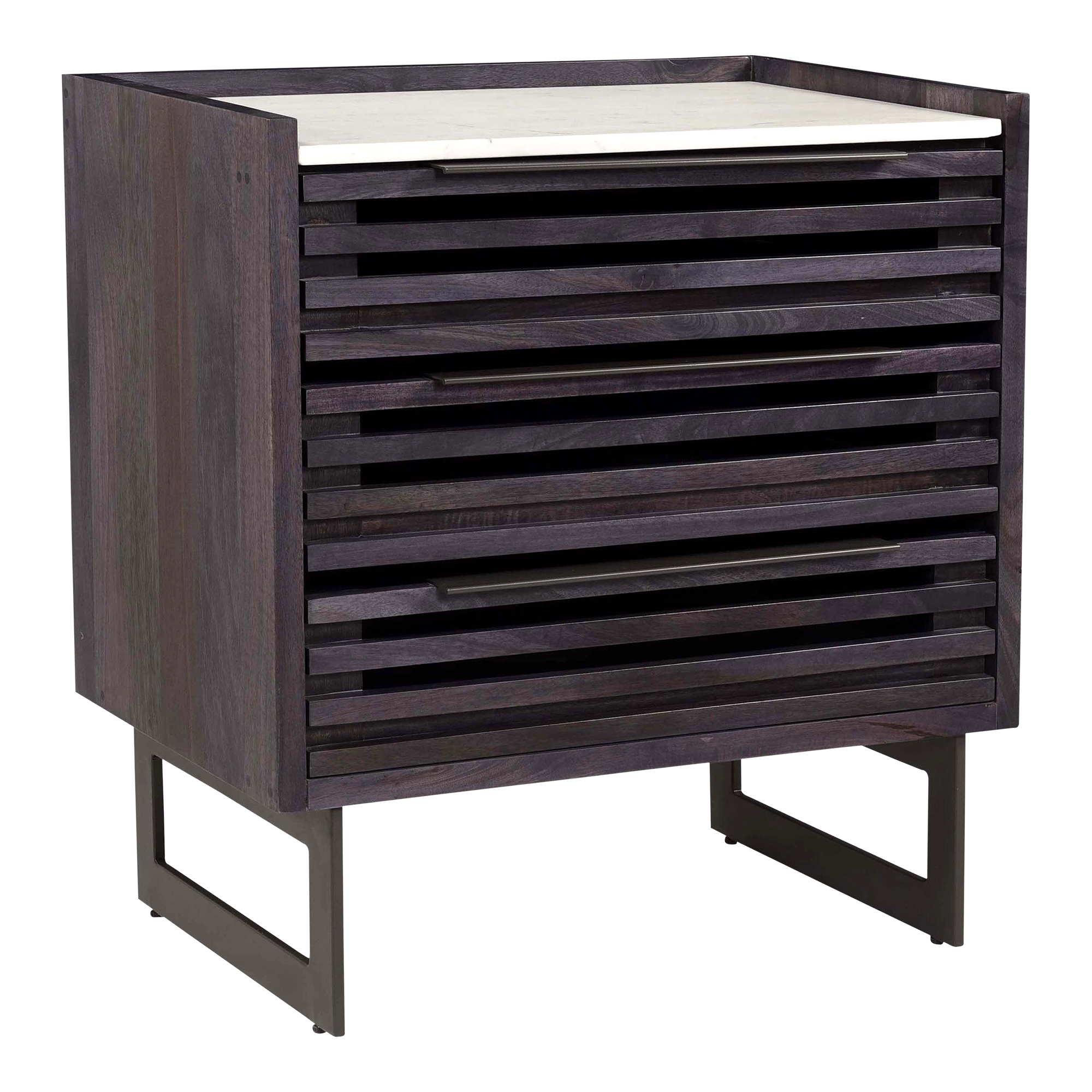 Paloma 3 Drawer Nightstand Charcoal Grey - Image 1