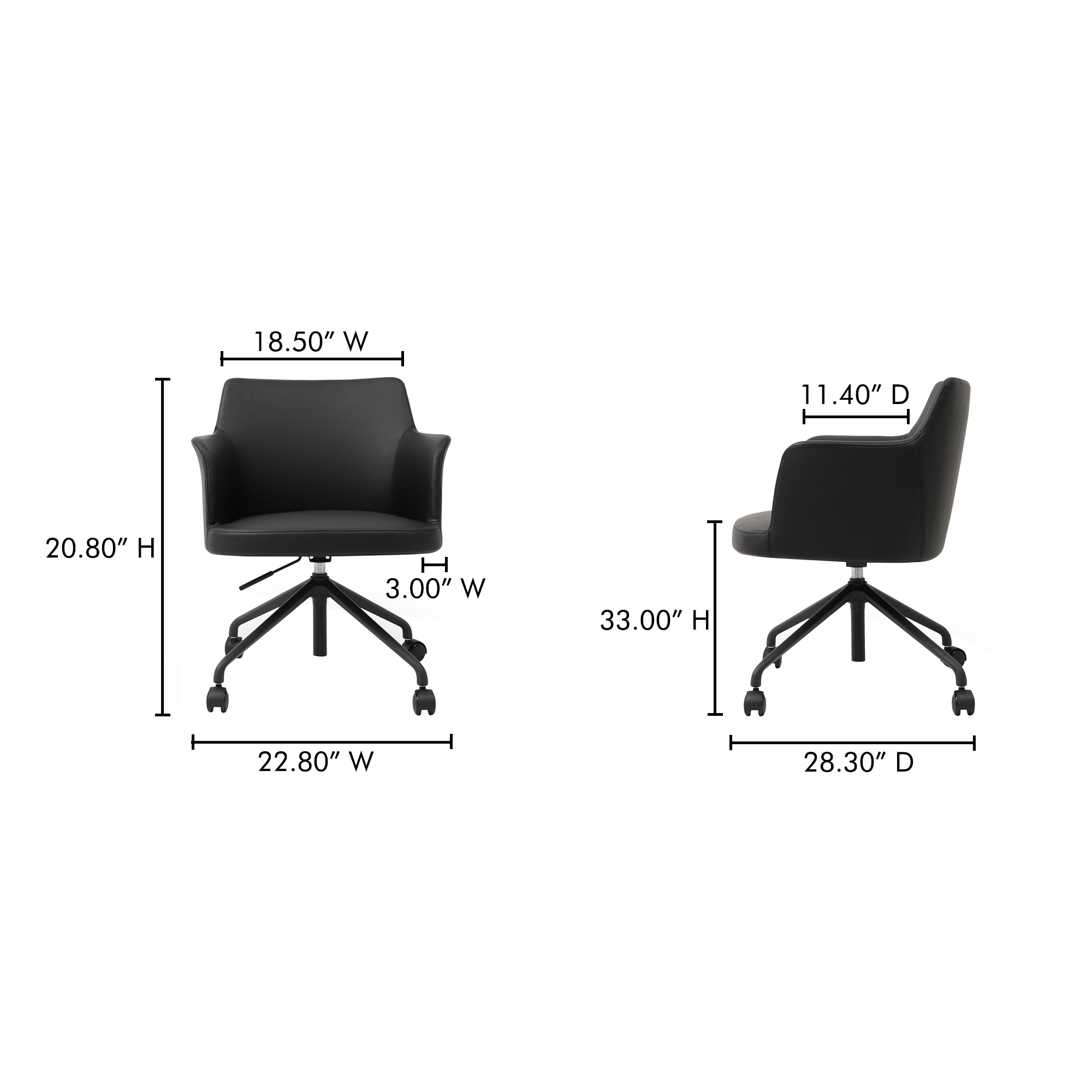 Morris Office Chair PVC Black - Image 4