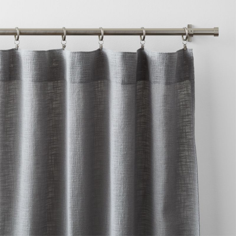 Lindstrom Pebble Grey Organic Cotton Sheer Window Curtain Panel 52"x96" - Image 1