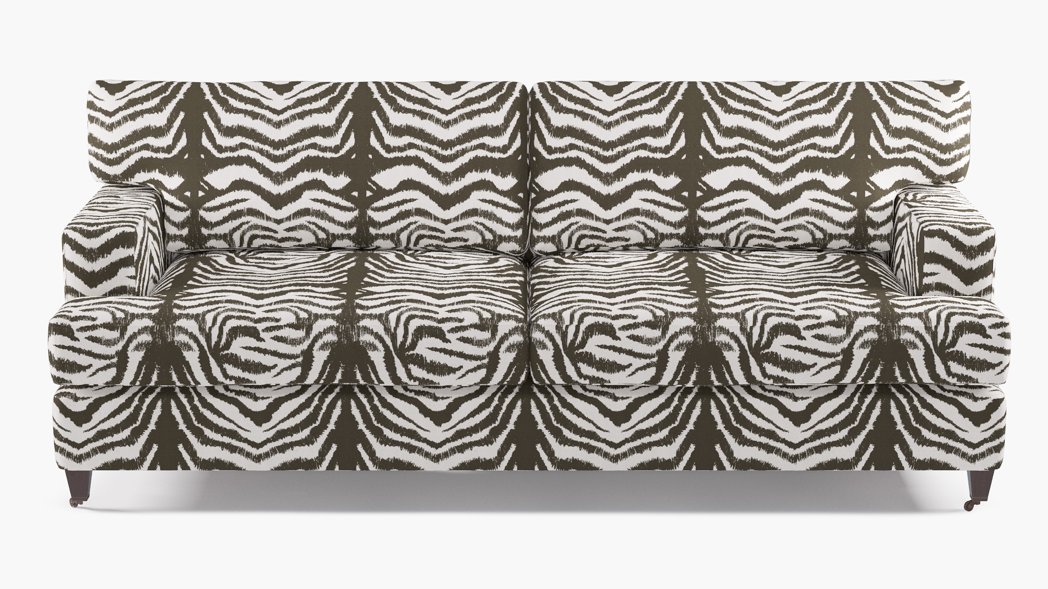Classic Sofa, Zebra, Espresso with Antique Brass Caster - Image 0