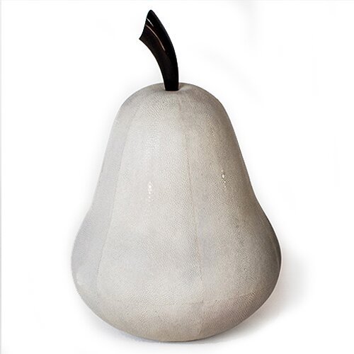 DecorumBY Shagreen and Horn Pear Sculpture Color: Soft Gray - Image 0