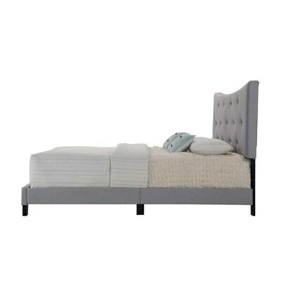 Jaynah Queen Bed Gray Fabric - Image 0