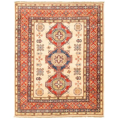 One-of-a-Kind Hypoluxo Hand-Knotted 2010s Gazni Yellow 5' x 6'2" Wool Area Rug - Image 0