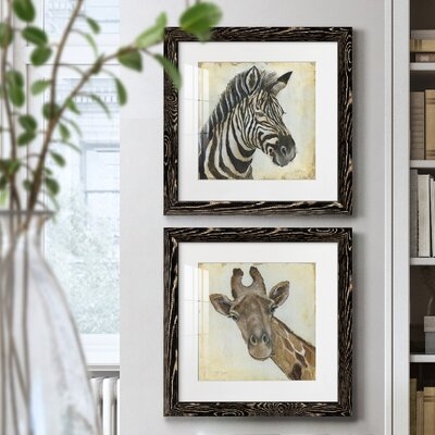 Patterned Zebra - 2 Piece Picture Frame Painting Set - Image 0