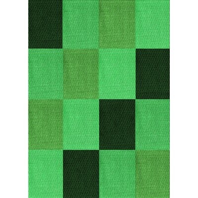 Goff Geometric Wool Green Area Rug - Image 0