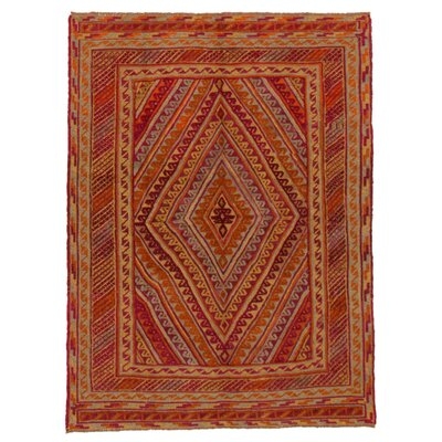 One-of-a-Kind Jeveah Hand-Knotted New Age 4'8" X 6'3" Wool Area Rug in Burnt Orange - Image 0