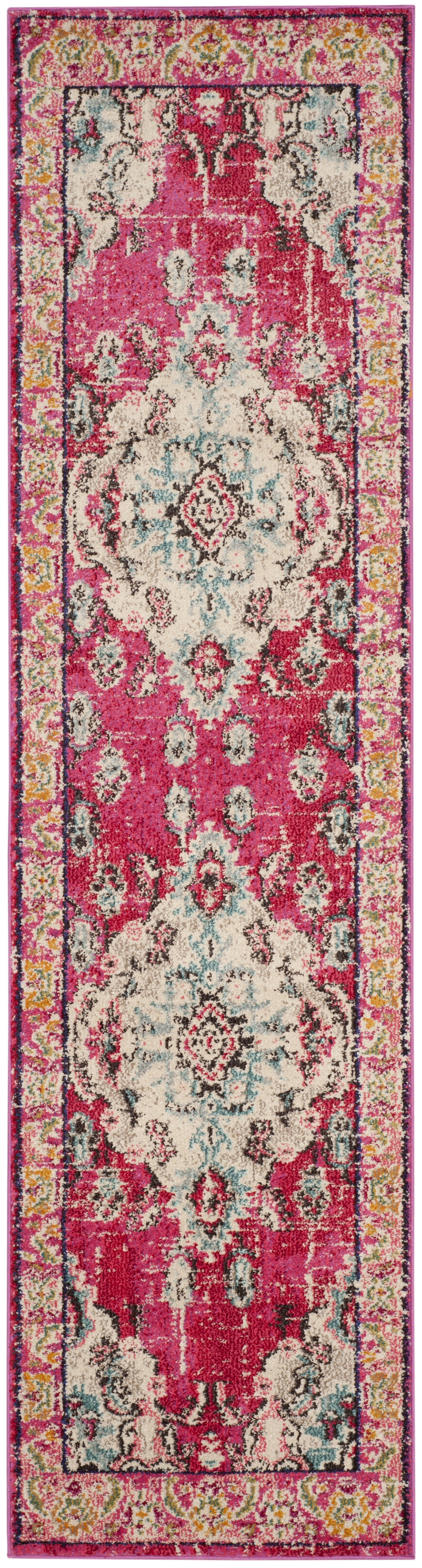 Arlo Home Woven Area Rug, MNC243D, Pink/Multi,  2' 2" X 6' - Image 0