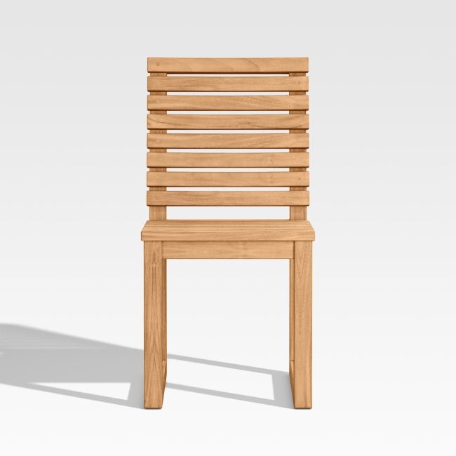 Batten Natural Teak Outdoor Dining Chair - Image 0
