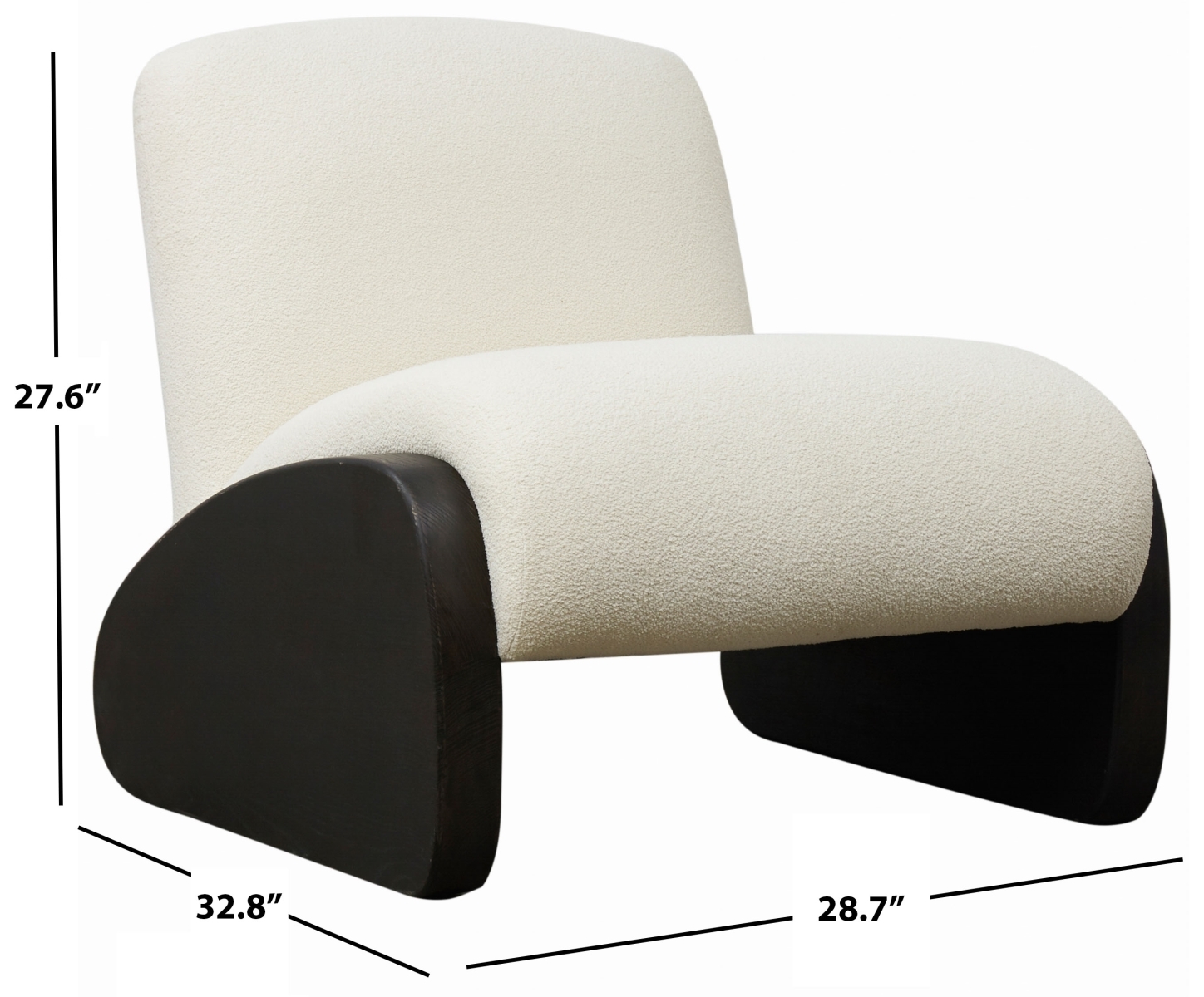 Brayford Boucle Accent Chair - Ivory/Dark Brown - Image 6