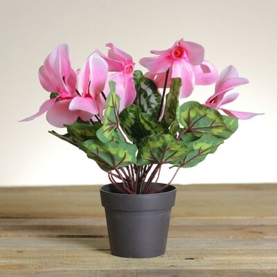 12" Decorative Artificial Pink Hedychium Coronarium With Coffee Brown Pot - Image 0