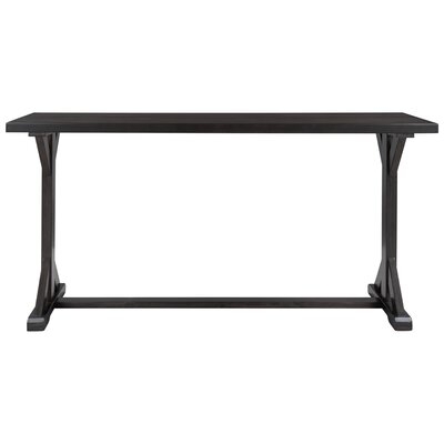 58" Wood Trestle Console Table, Narrow Sofa Table For Living Room Entryway Hallway - Image 0