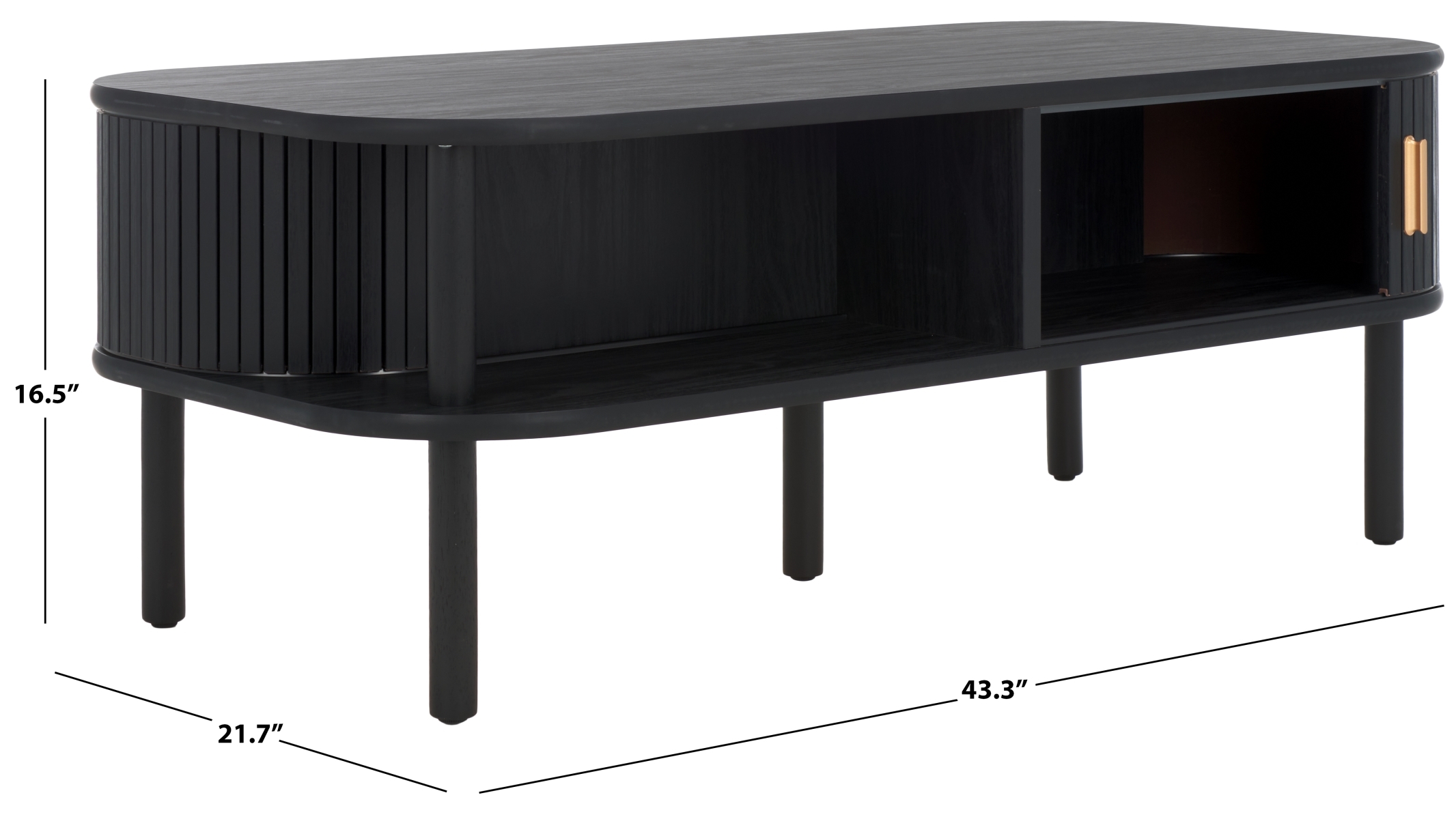 Tealla Coffee Table - Black / Gold - Safavieh - Image 8