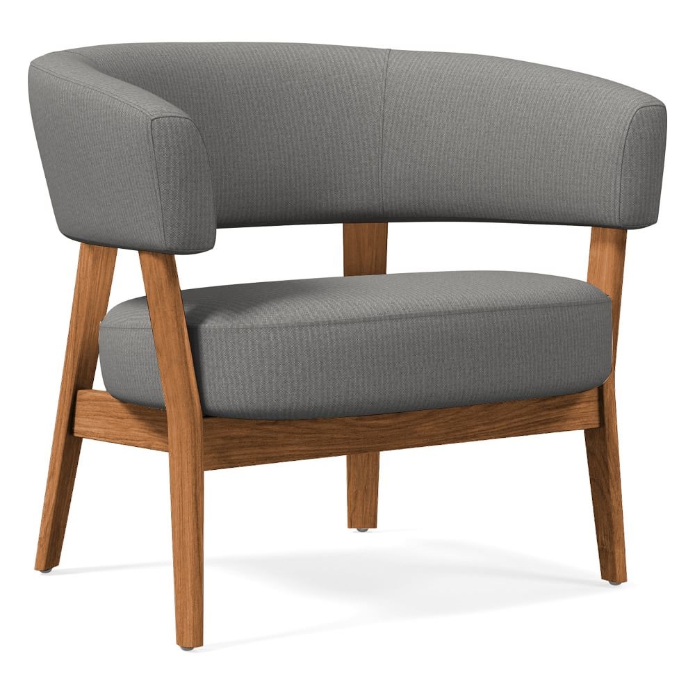 Juno Chair, Poly, Performance Washed Canvas, Storm Gray, Natural Oak - Image 0
