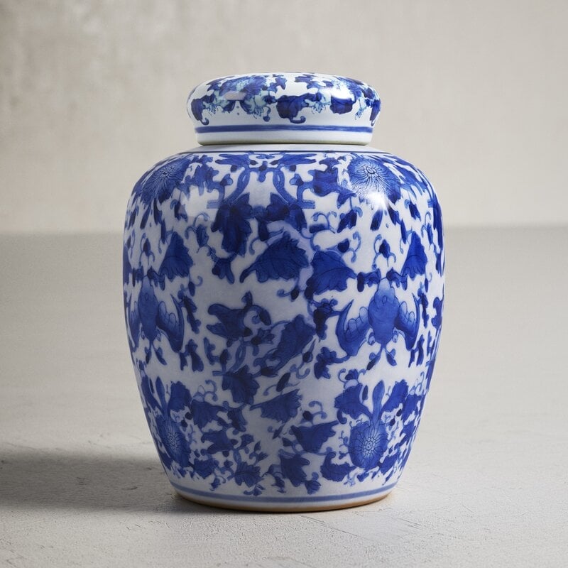 Chadwicks Blue/White Ceramic Jar - Image 0