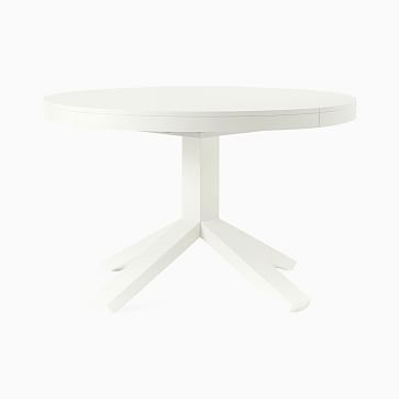 Poppy 42-60 Expandable Dining Table, Round, White - Image 1