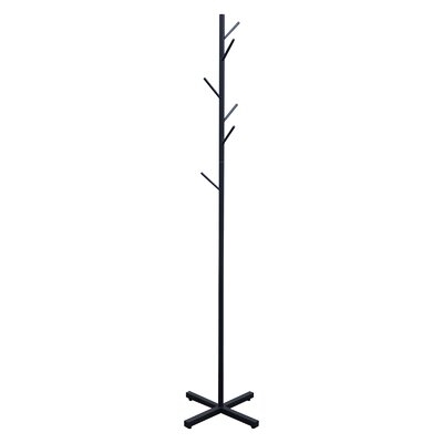 66.92"H 7 Hooks Classic Tree-Shaped Branch Coat Rack Hat Hanger Free Standing Entryway Organizer (Black) - Image 0