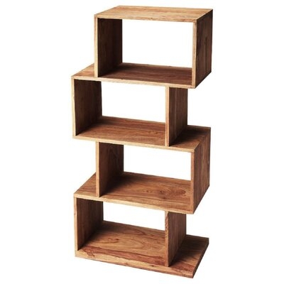 Elyjah 47.5" H x 21.5" W Solid Wood Geometric Bookcase - Image 0
