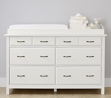 Rory Extra-Wide Dresser & Topper Set, Montauk White - Image 1