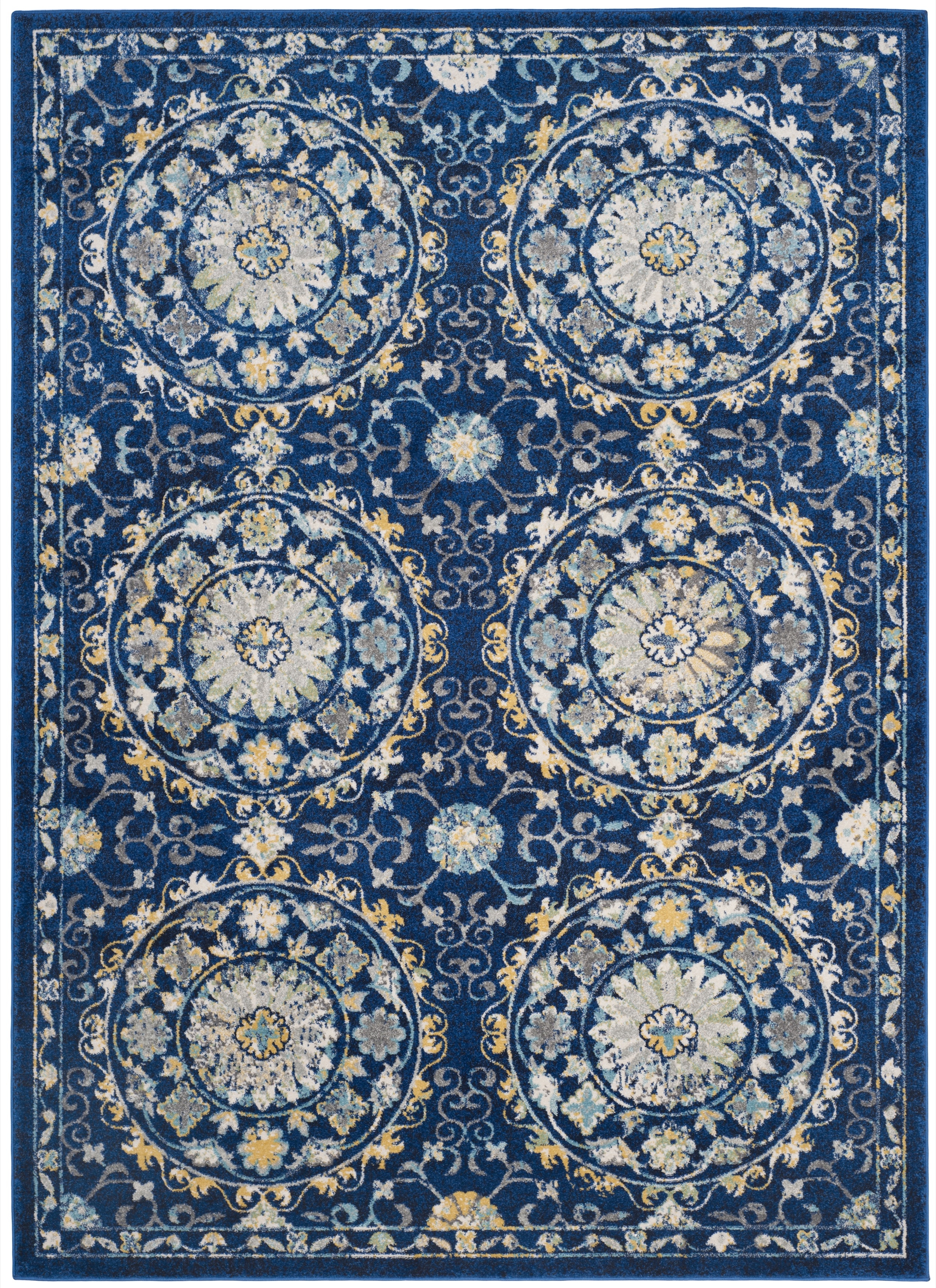 Arlo Home Woven Area Rug, EVK252A, Navy/Ivory,  6' 7" X 9' - Image 0