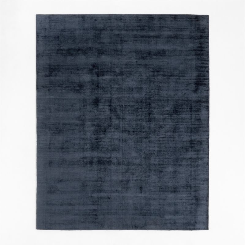 Laval Viscose Handwoven Solid Blue Area Rug 12'x15' - Image 3