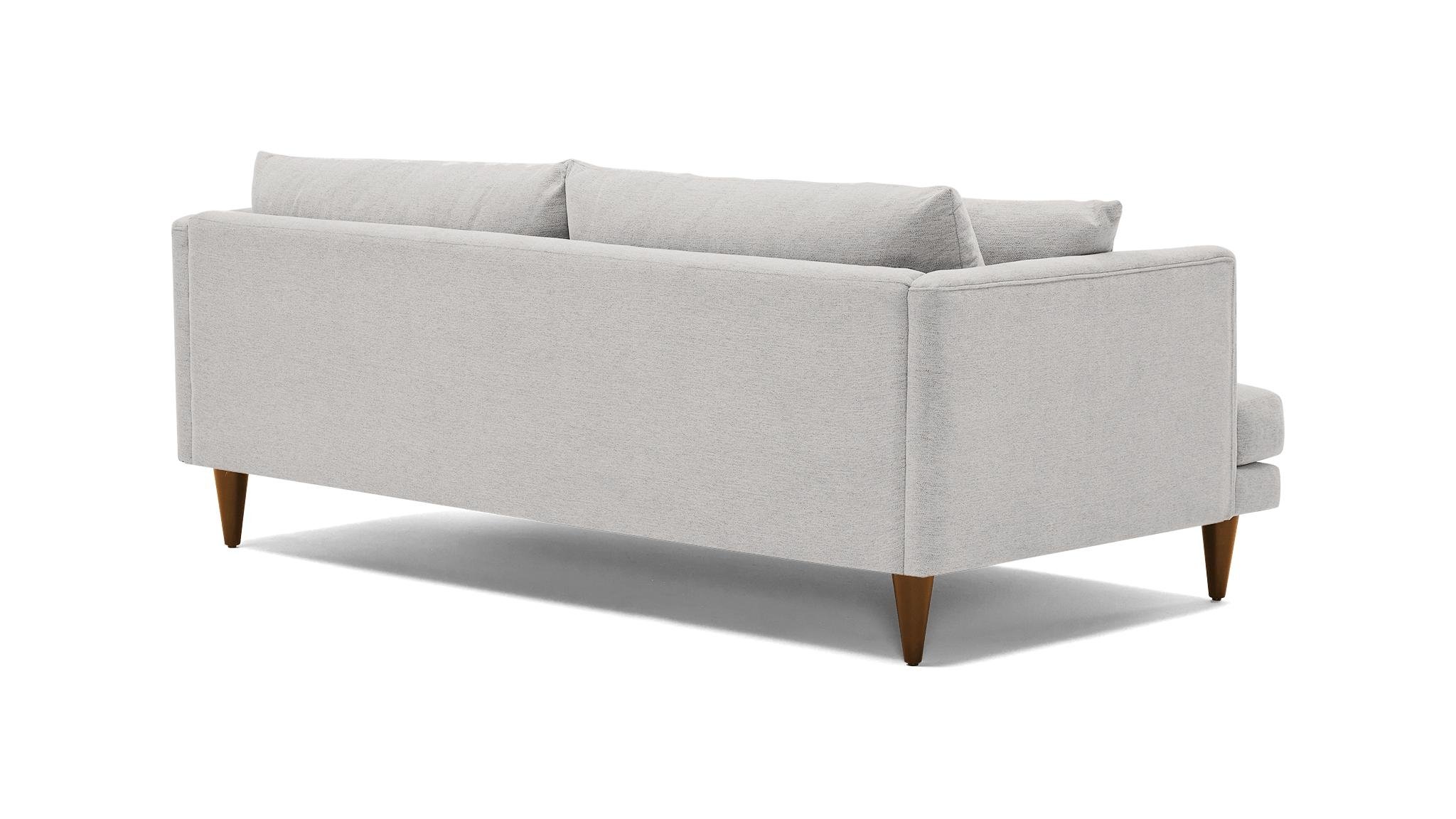 Gray Lewis Mid Century Modern Sofa - Sunbrella Premier Fog - Mocha - Cone - Image 3