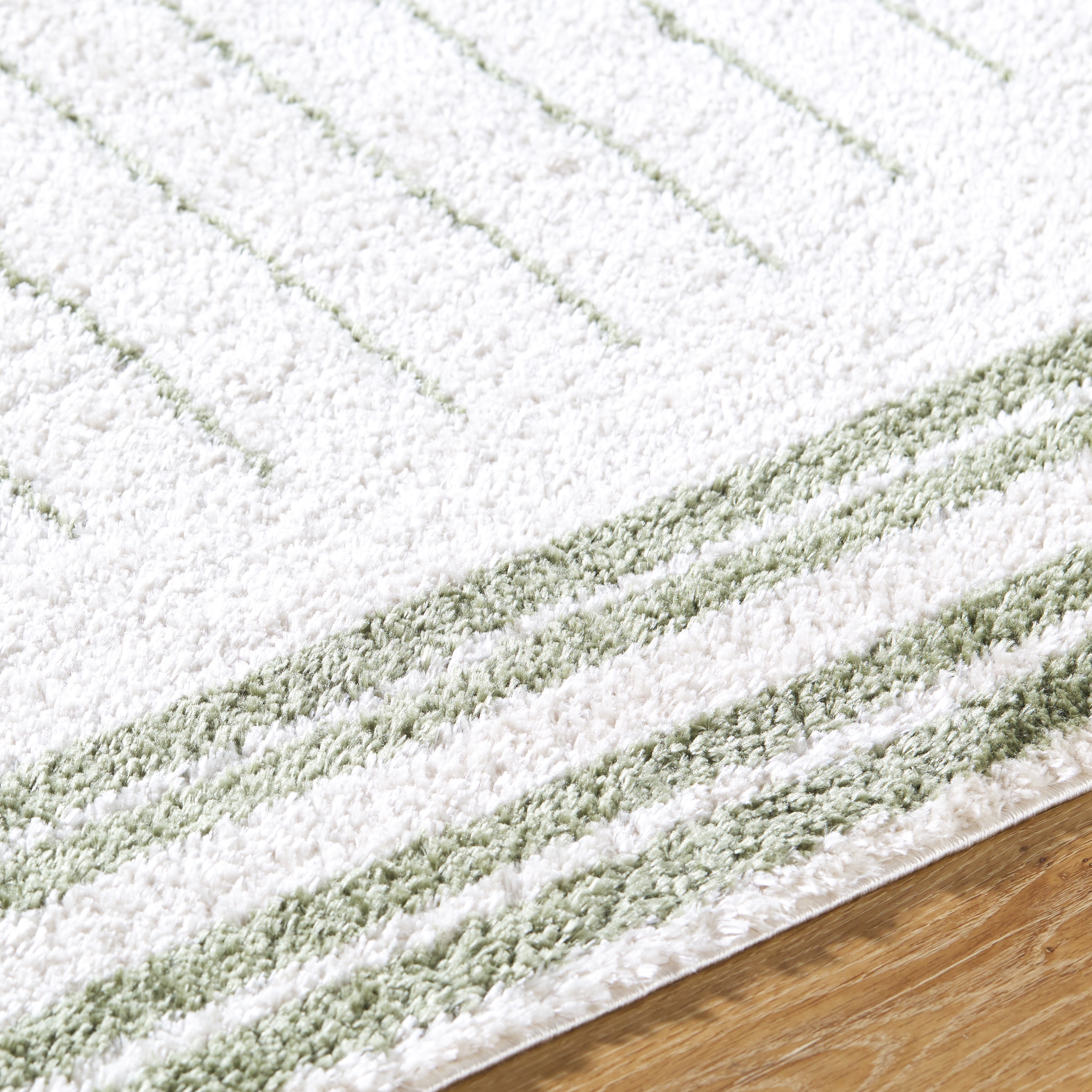 Fossay Shag Beige Indoor 2'7" x 7'3" Machine Woven Rug - Image 1