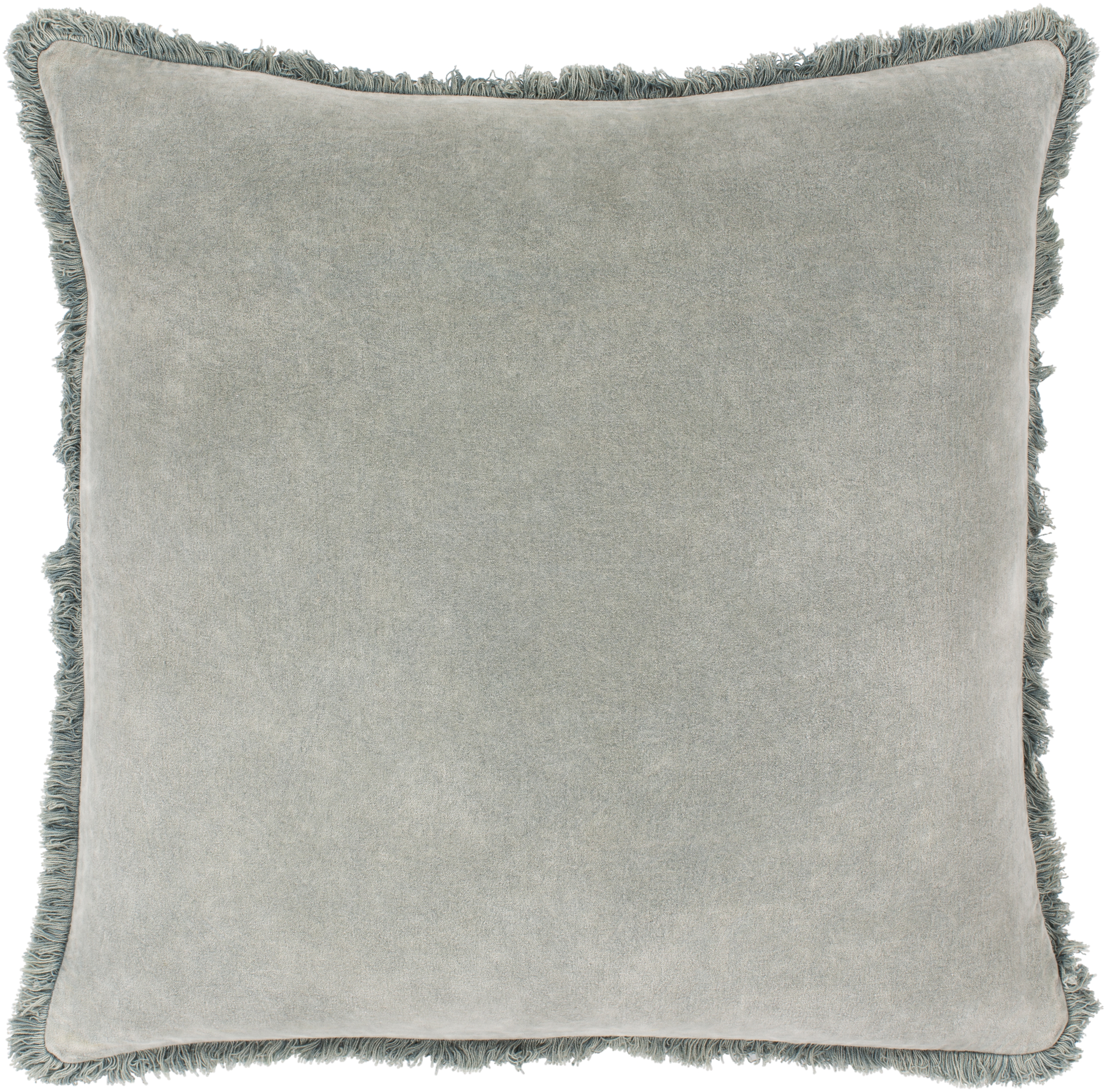Washed Cotton Velvet Throw Pillow, 22" x 22", with down insert - Image 0