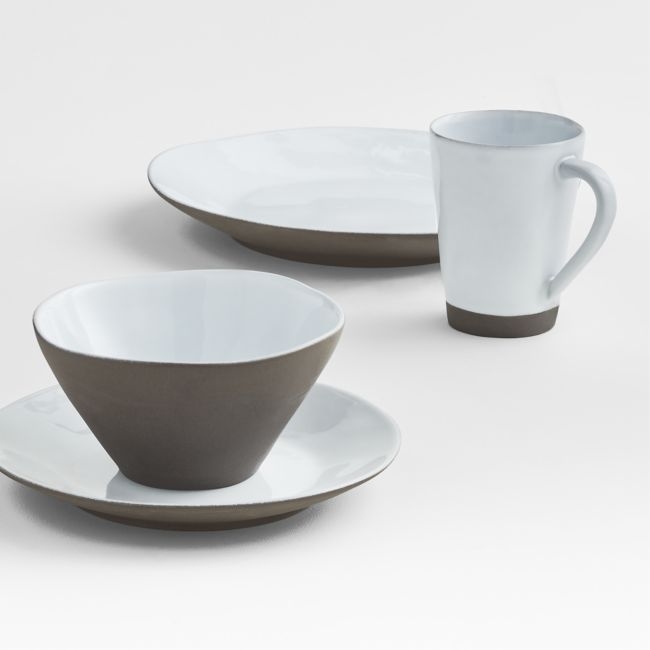 Marin White Recycled 4-Piece Place Setting - Image 0
